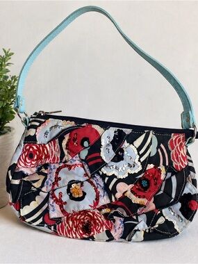 Y2K Far Nine Ruffle/Sequin Embellished Beaded Shoulder Bag